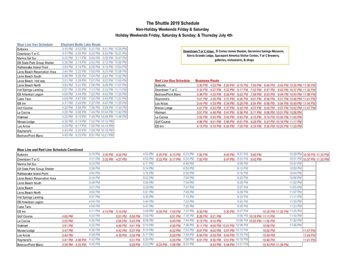 sierra county free ride shuttle schedule