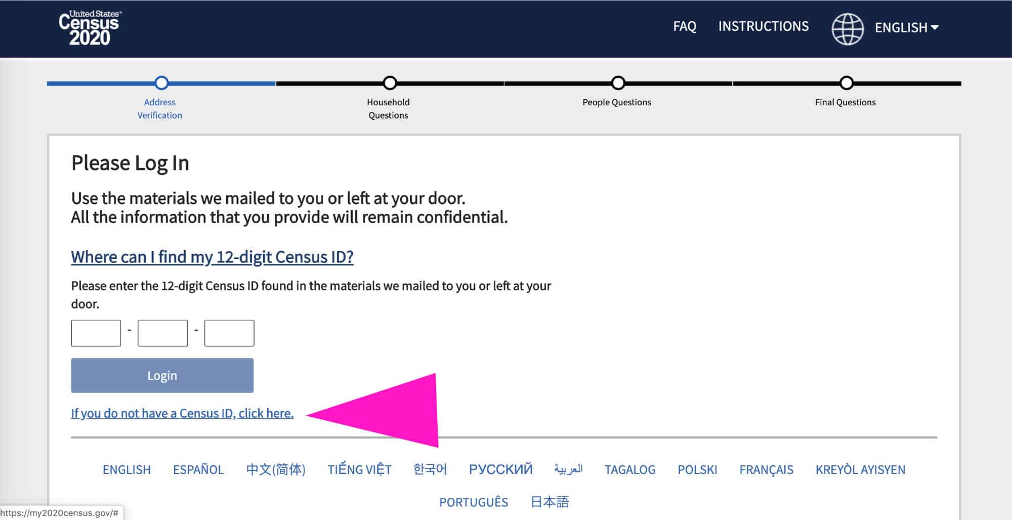 census no id step 2