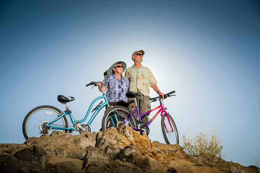 couple biking in sierra county