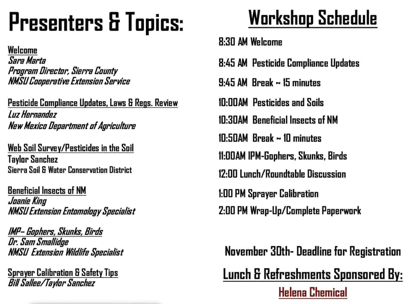 pesticide application workshop