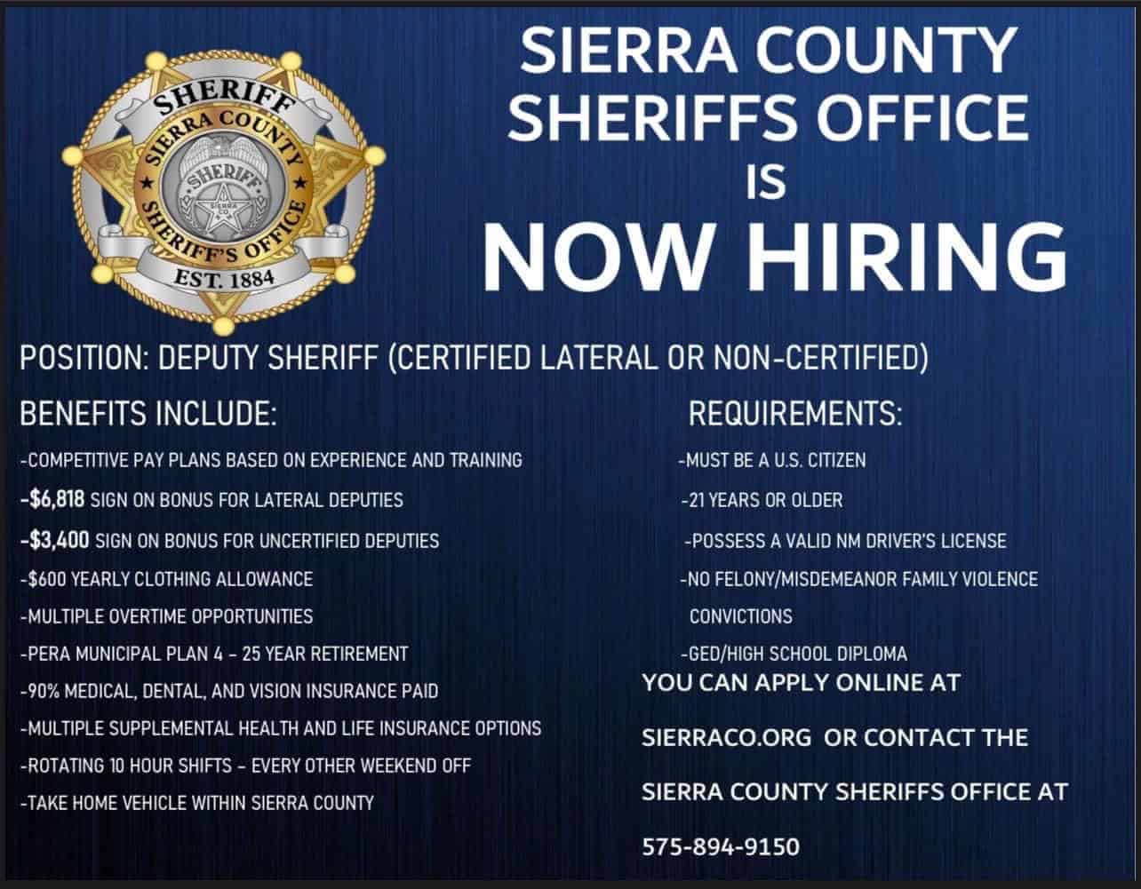 sierra county sheriffs office open positions february 2023